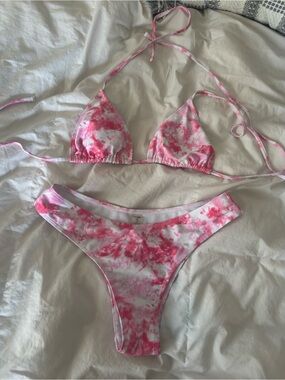 Pink Tie-Dye Triangle Bikini Set - Women Intimates & Sleepwear